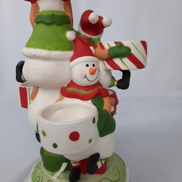 Yankee Candle Circus Snowman Christmas Multiple Tea Light Ceramic Holder - Picture 6 of 12